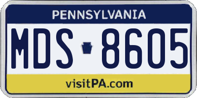 PA license plate MDS8605