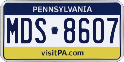 PA license plate MDS8607