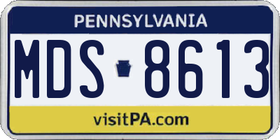 PA license plate MDS8613