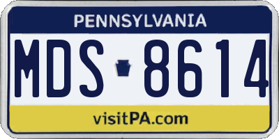 PA license plate MDS8614