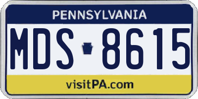 PA license plate MDS8615
