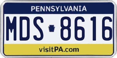 PA license plate MDS8616