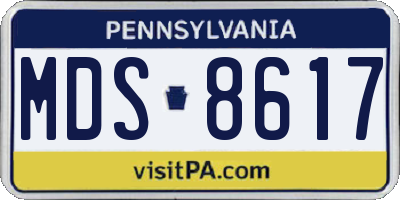 PA license plate MDS8617