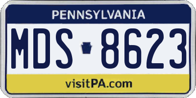PA license plate MDS8623