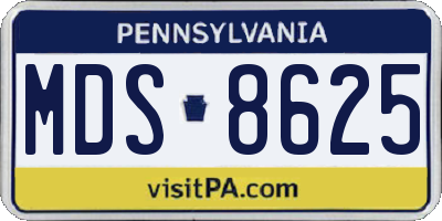PA license plate MDS8625
