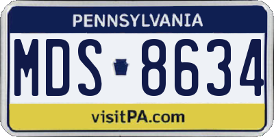 PA license plate MDS8634