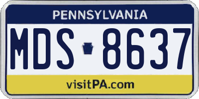 PA license plate MDS8637