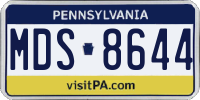 PA license plate MDS8644