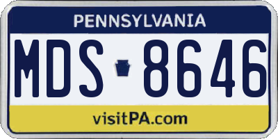 PA license plate MDS8646