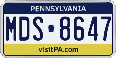 PA license plate MDS8647
