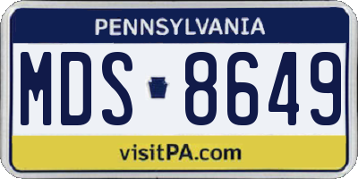 PA license plate MDS8649