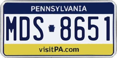 PA license plate MDS8651