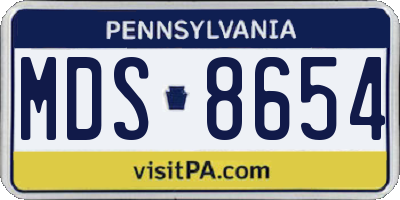 PA license plate MDS8654