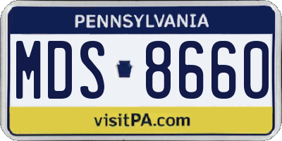 PA license plate MDS8660