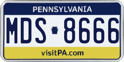 PA license plate MDS8666