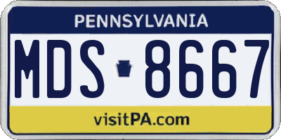 PA license plate MDS8667