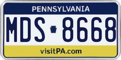 PA license plate MDS8668