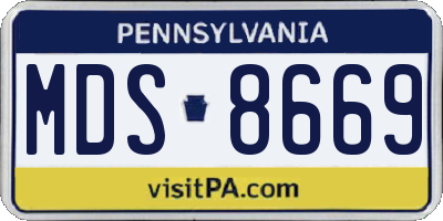PA license plate MDS8669