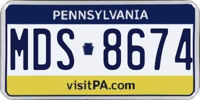 PA license plate MDS8674