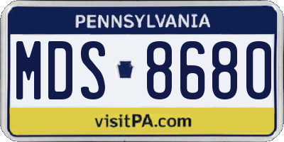 PA license plate MDS8680