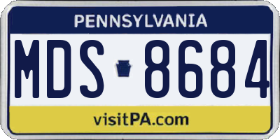 PA license plate MDS8684