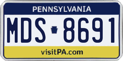 PA license plate MDS8691
