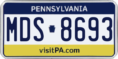PA license plate MDS8693