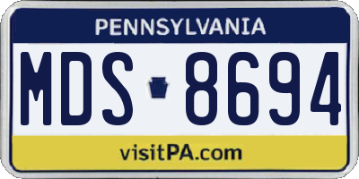 PA license plate MDS8694