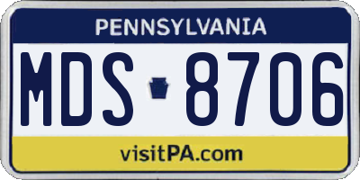 PA license plate MDS8706