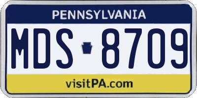 PA license plate MDS8709