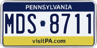 PA license plate MDS8711