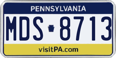 PA license plate MDS8713