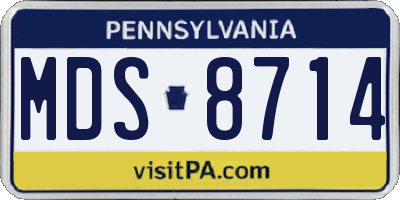 PA license plate MDS8714