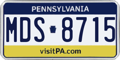 PA license plate MDS8715