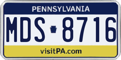 PA license plate MDS8716