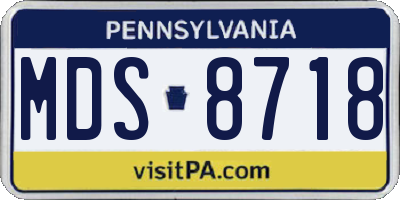 PA license plate MDS8718