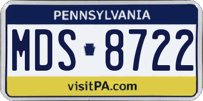 PA license plate MDS8722