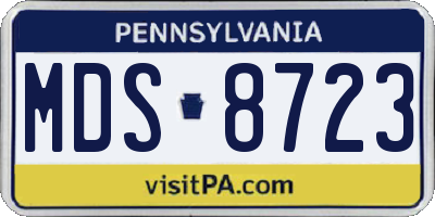 PA license plate MDS8723