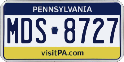 PA license plate MDS8727