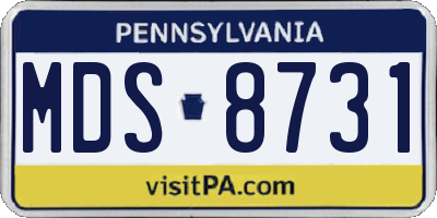 PA license plate MDS8731
