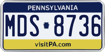PA license plate MDS8736