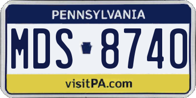 PA license plate MDS8740