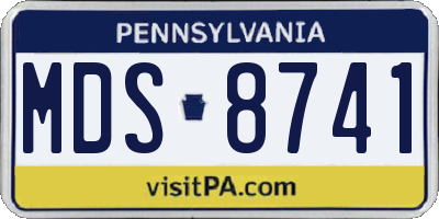 PA license plate MDS8741