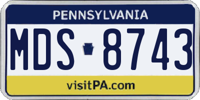 PA license plate MDS8743