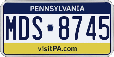 PA license plate MDS8745