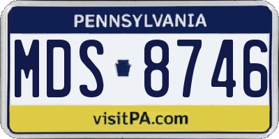 PA license plate MDS8746