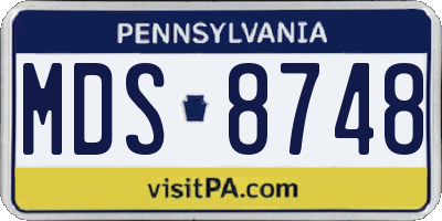 PA license plate MDS8748