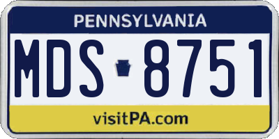 PA license plate MDS8751