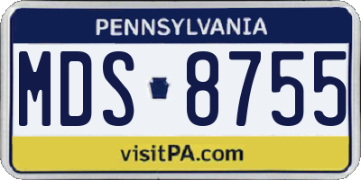 PA license plate MDS8755