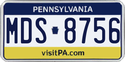 PA license plate MDS8756